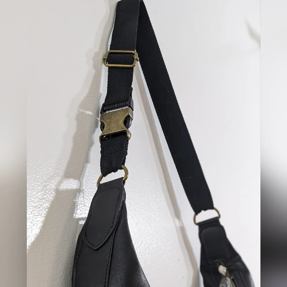 Women's Faux Leather Black Marcella Hobo Handbag, NEW WITH TAG